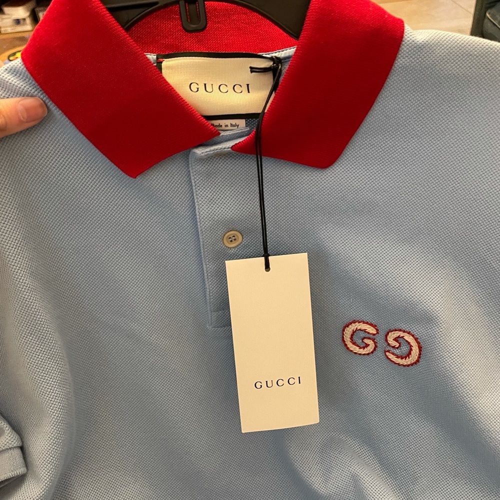 Gucci GG embroidery polo Men size S